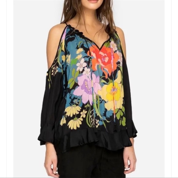 Johnny Was Fusion Cold Shoulder Rayon Top - Picture 1 of 11